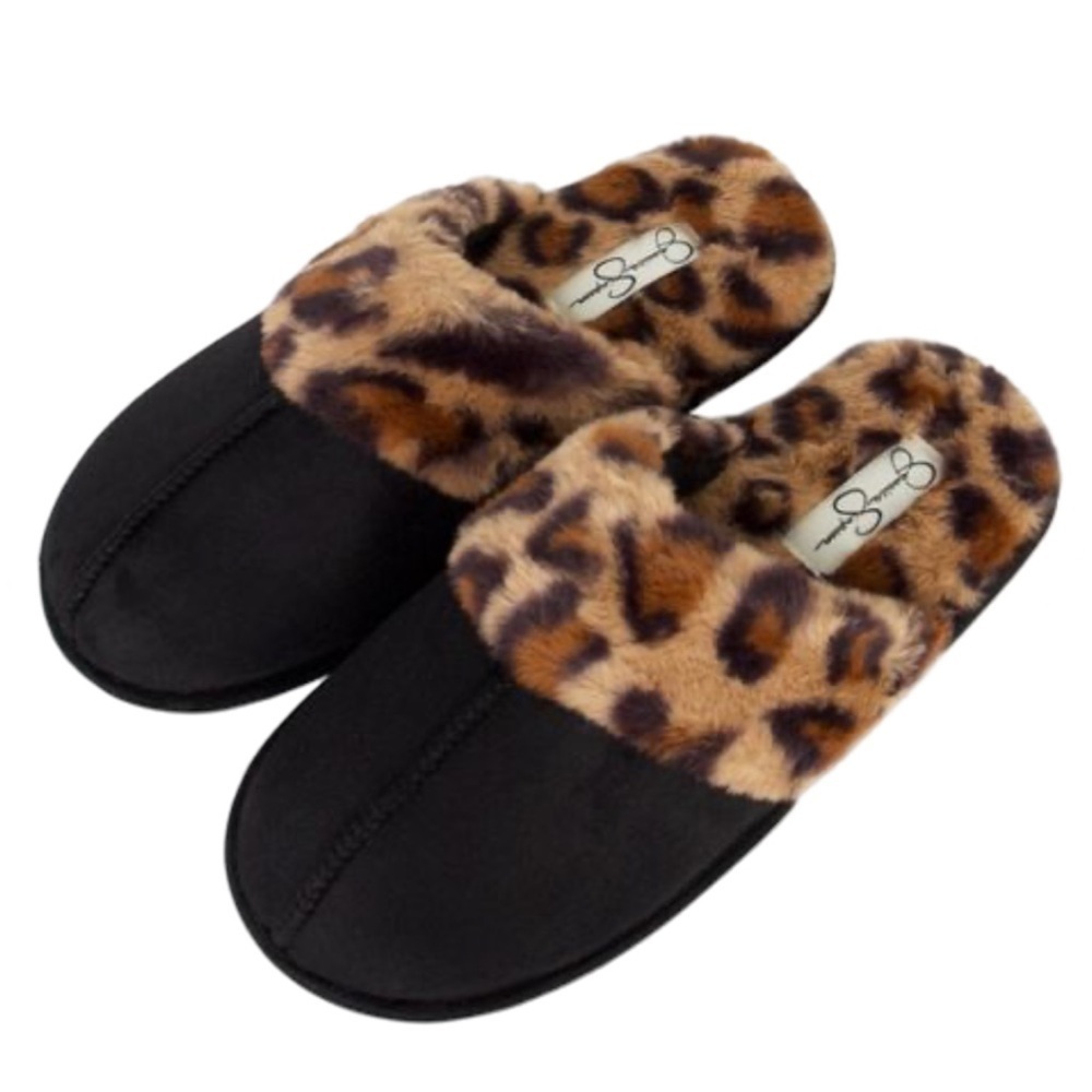 Jessica Simpson Womens Micro-Suede Scuff Slipper - Black and Brown - Picture 2 of 11